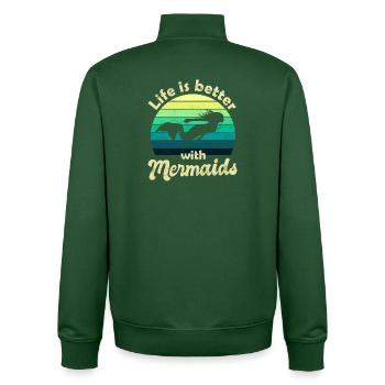 Meerjungfrau Meerjungfrauen Nixe - Unisex Organic Zip Sweatshirt von Stanley/Stella - Flaschengrün - Hinten - AI Model Male 185 dark (185cm)
