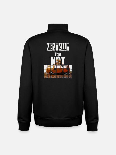 MENTALLY I'm not here - Sweat zippé unisexe en coton bio Stanley/Stella - noir