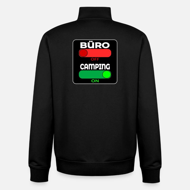 CAMPING SPRÜCHE - Unisex Organic Zip Sweatshirt von Stanley/Stella - Schwarz