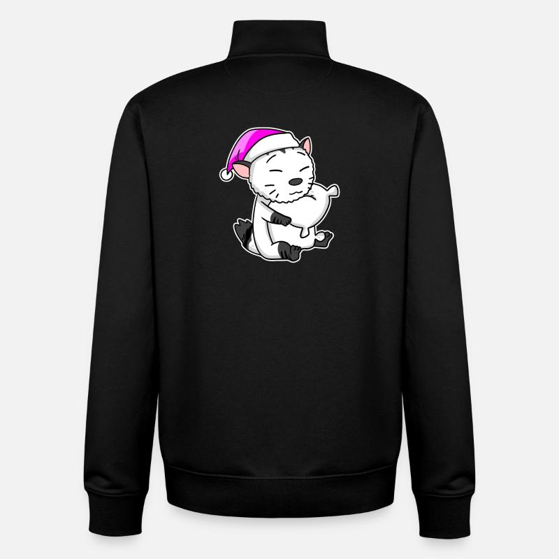 Chat race American Bobtail - Sweat zippé unisexe en coton bio Stanley/Stella - noir