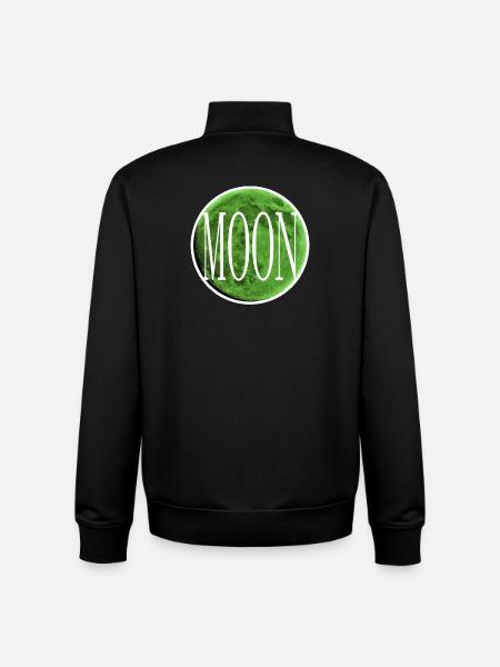 Inset - Emerald Green Moon - Unisex Organic Zip Sweatshirt by Stanley/Stella - black