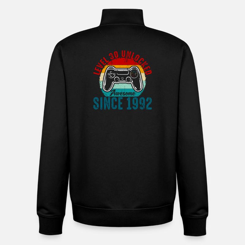 Level 30 Entsperrtes Retro-Controller-Tee - Unisex Organic Zip Sweatshirt von Stanley/Stella - Schwarz