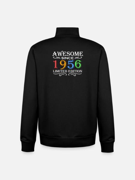 1956 - Born 1956 - Unisex Organic Zip Sweatshirt by Stanley/Stella - black