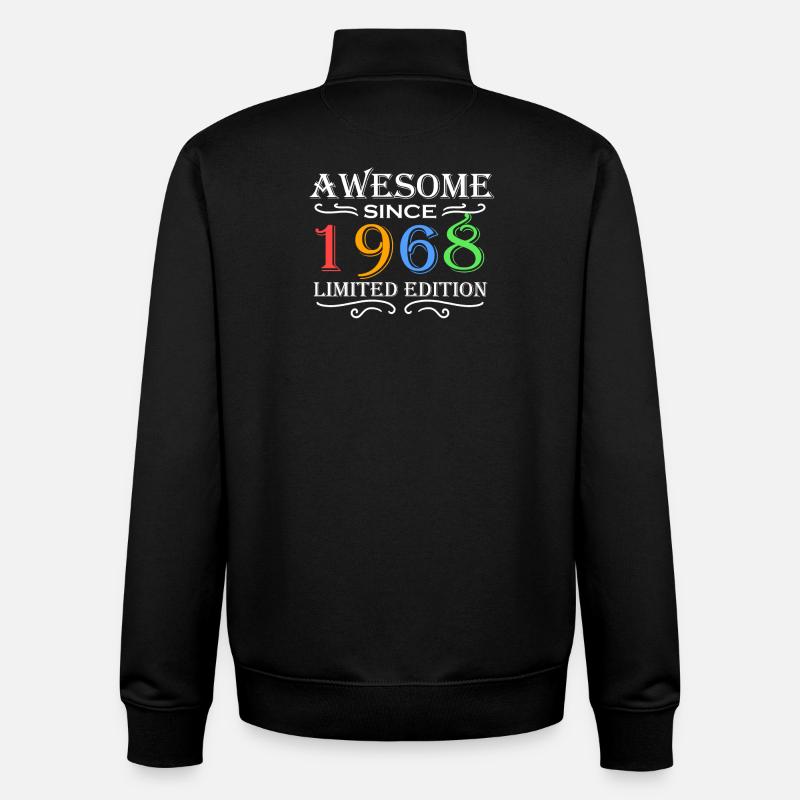 1968 - Born 1968 - Unisex Organic Zip Sweatshirt by Stanley/Stella - black