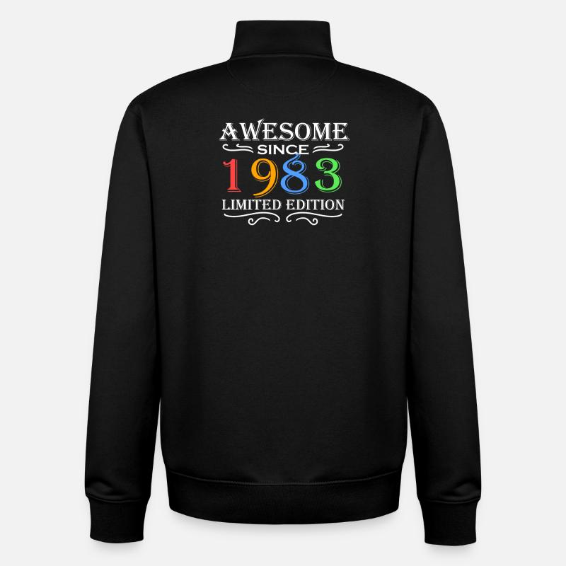 1983 - Born 1983 - Unisex Organic Zip Sweatshirt by Stanley/Stella - black
