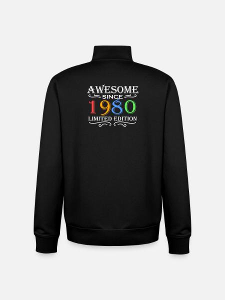 1980 - Born 1980 - Unisex Organic Zip Sweatshirt by Stanley/Stella - black