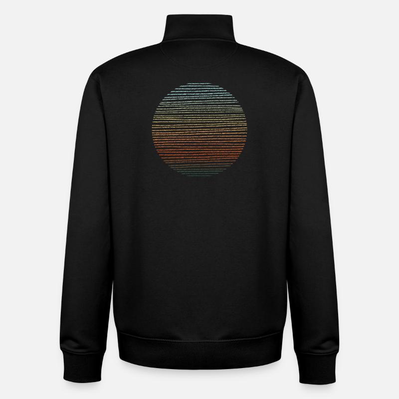 illustration d’aventure ronde - Sweat zippé unisexe en coton bio Stanley/Stella - noir