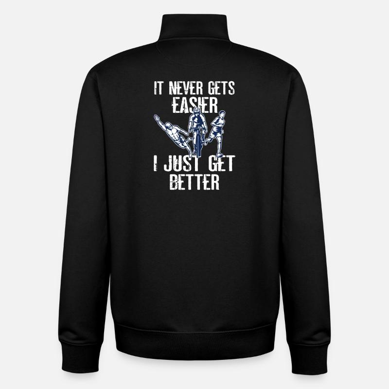 Es Wird Nie Einfacher Triathlon - Unisex Organic Zip Sweatshirt von Stanley/Stella - Schwarz