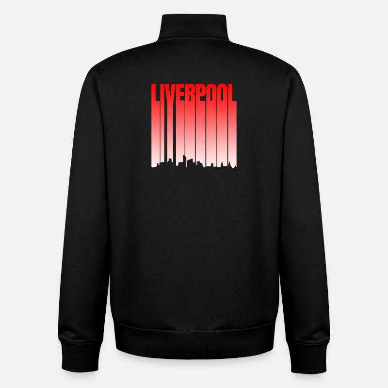 Liverpool Skyline Gradient - Unisex Organic Zip Sweatshirt by Stanley/Stella - black