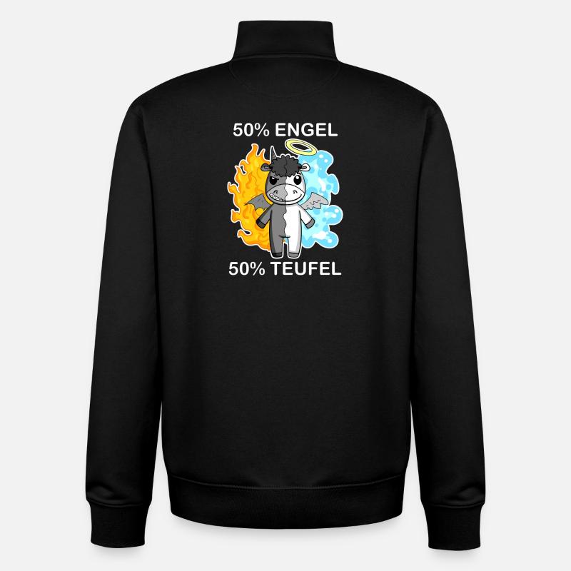Esel - Engel und Teufel - Unisex Organic Zip Sweatshirt von Stanley/Stella - Schwarz