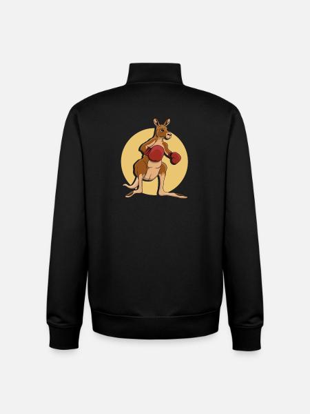 Kangaroo boxer - Unisex Organic Zip Sweatshirt by Stanley/Stella - black