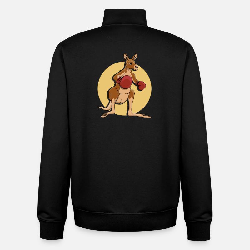 Kangaroo boxer - Unisex Organic Zip Sweatshirt by Stanley/Stella - black