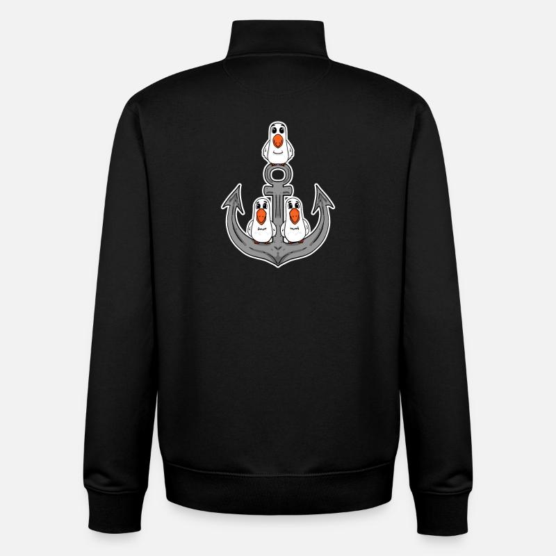 Möwen Möwe Anker - Unisex Organic Zip Sweatshirt von Stanley/Stella - Schwarz