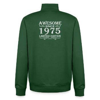Fantastic since 1975 - born in 1975 - Unisex Organic Zip Sweatshirt by Stanley/Stella - bottle green - Back - AI Model Male 185 dark (185cm)
