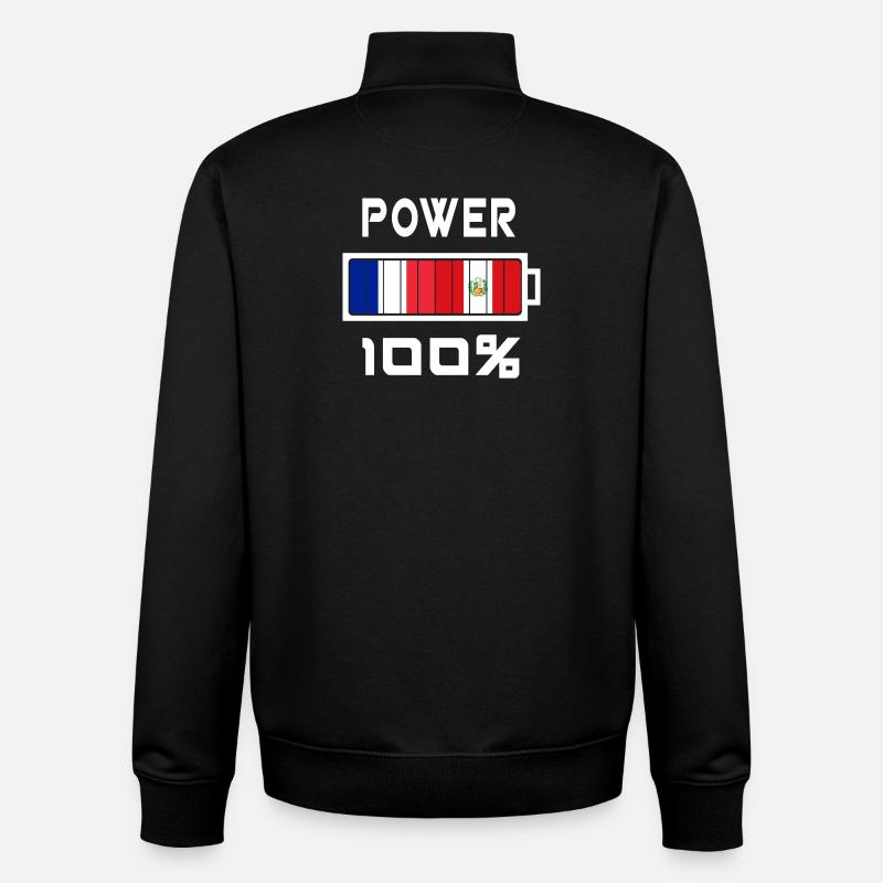 Peru und Frankreich machen 100% - Unisex Organic Zip Sweatshirt von Stanley/Stella - Schwarz