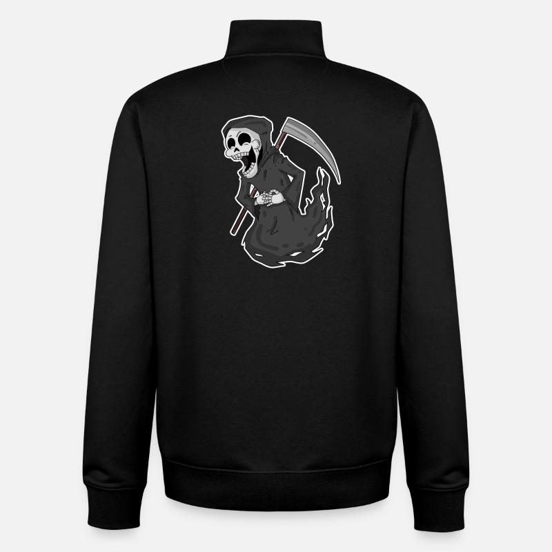 Sensenmann lacht lustig - Unisex Organic Zip Sweatshirt von Stanley/Stella - Schwarz