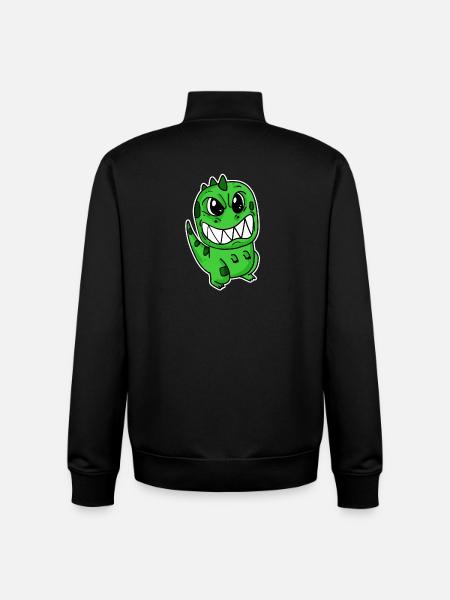 Angry little dinosaur - Unisex Organic Zip Sweatshirt by Stanley/Stella - black