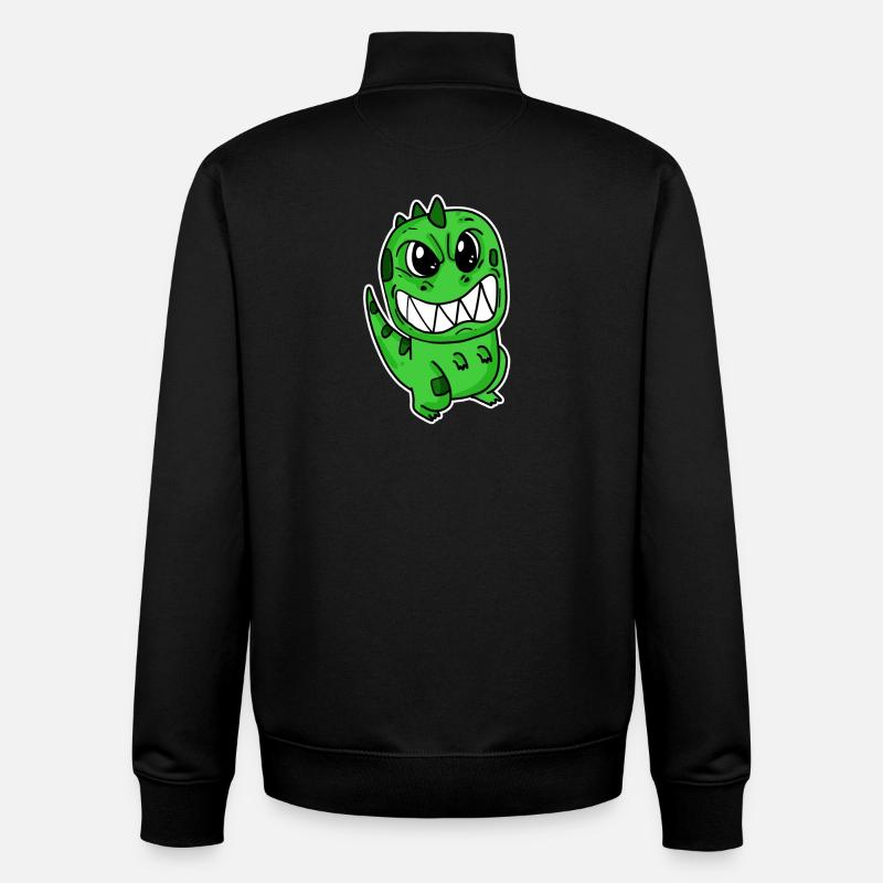 Angry little dinosaur - Unisex Organic Zip Sweatshirt by Stanley/Stella - black
