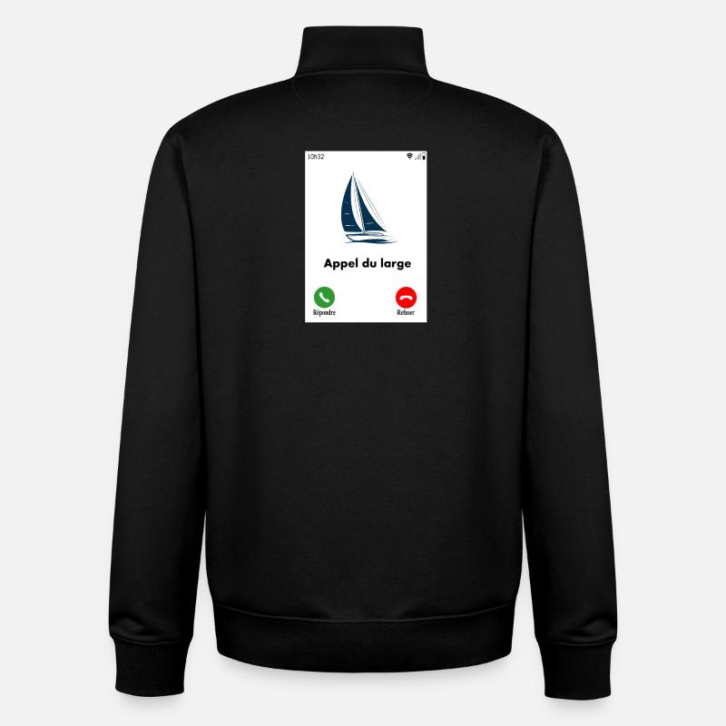 Appel du large - Sweat zippé unisexe en coton bio Stanley/Stella - noir