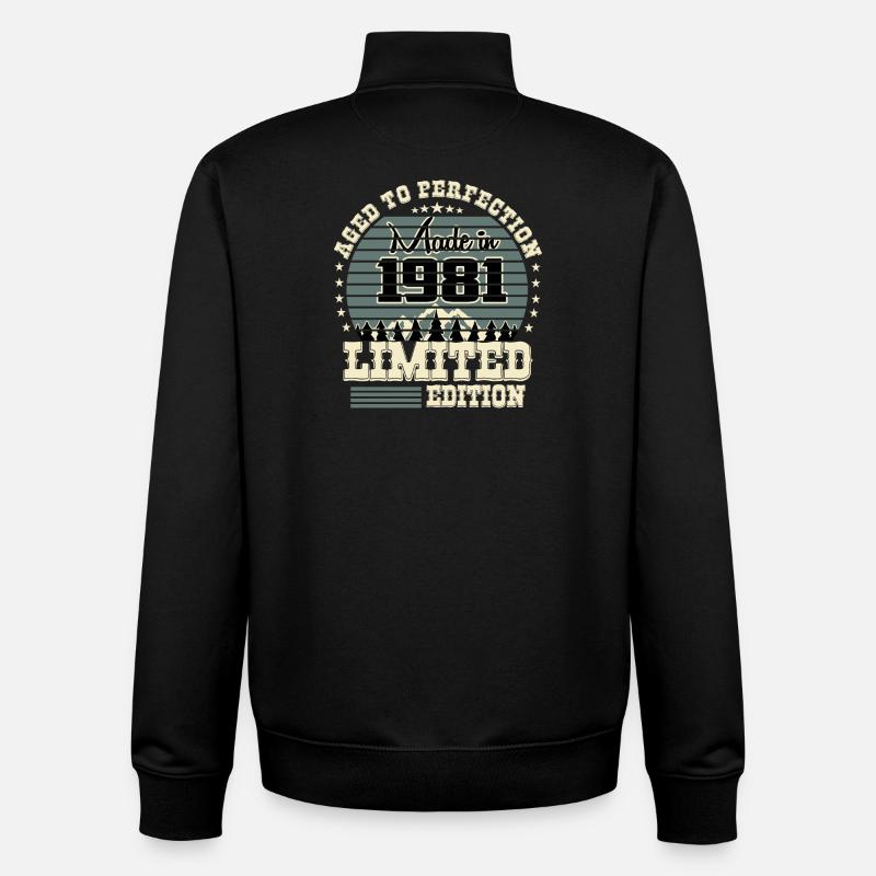 Édition limitée 1981 - Sweat zippé unisexe en coton bio Stanley/Stella - noir