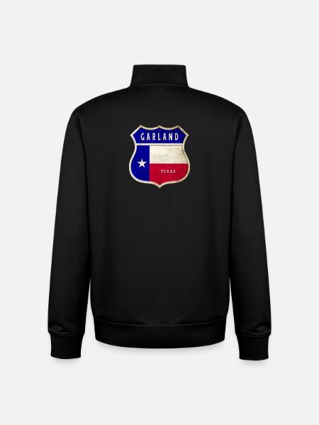 Garland Texas crest flag design - Unisex Organic Zip Sweatshirt by Stanley/Stella - black