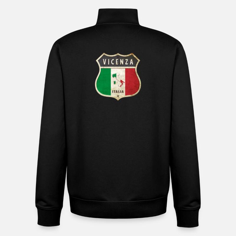 Vicence Italie Armoiries Drapeaux Design - Sweat zippé unisexe en coton bio Stanley/Stella - noir
