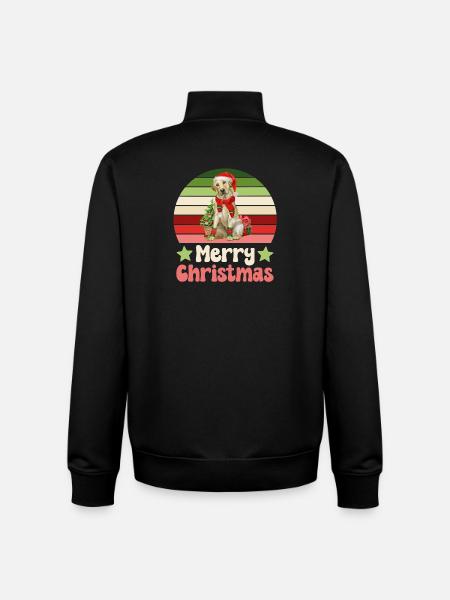 Labrador Christmas - Unisex Organic Zip Sweatshirt by Stanley/Stella - black