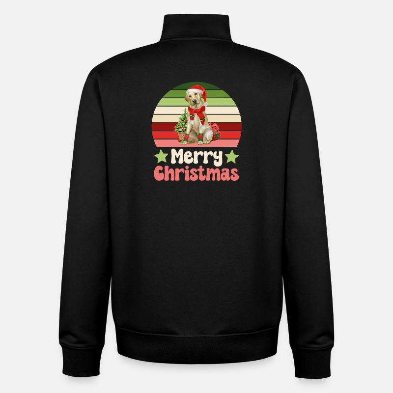 Noël du Labrador - Sweat zippé unisexe en coton bio Stanley/Stella - noir