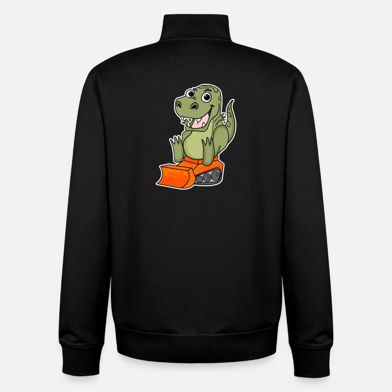 Dino Construction Site Children's Motif - Unisex Organic Zip Sweatshirt by Stanley/Stella - black