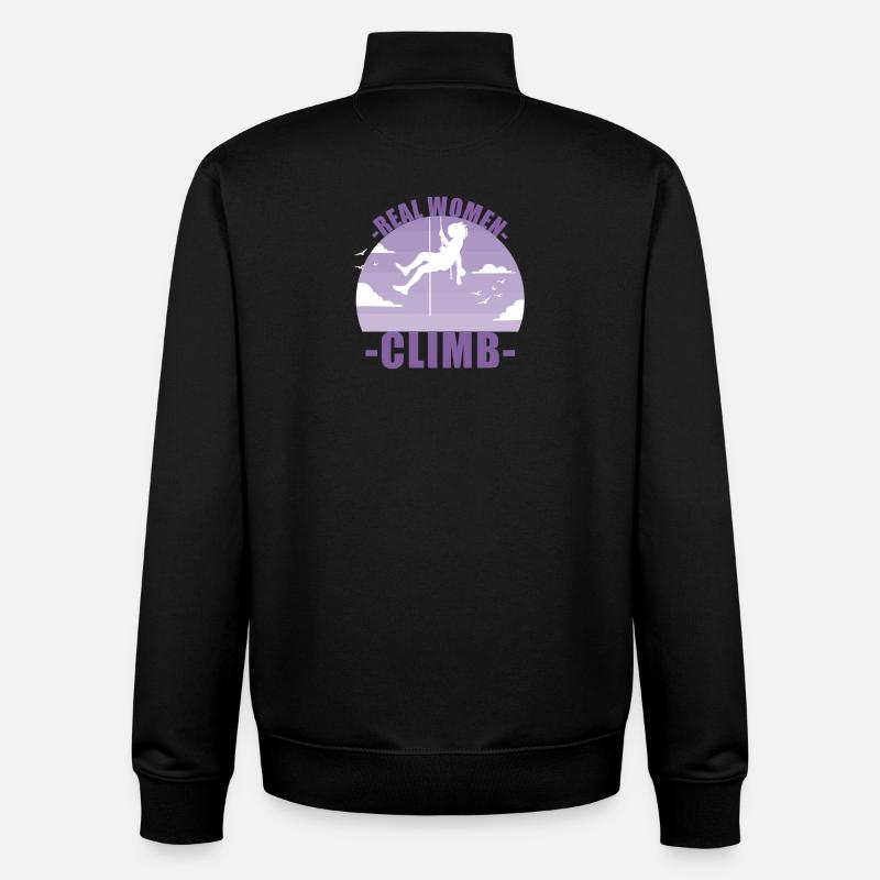 Klettern Bergsteigen Berge Mädchen Geschenk - Unisex Organic Zip Sweatshirt von Stanley/Stella - Schwarz