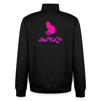 Pink cat, Tier tatzen, silhouetten - Unisex Organic Zip Sweatshirt von Stanley/Stella - Schwarz - Hinten - AI Model Male 185 light (185cm)