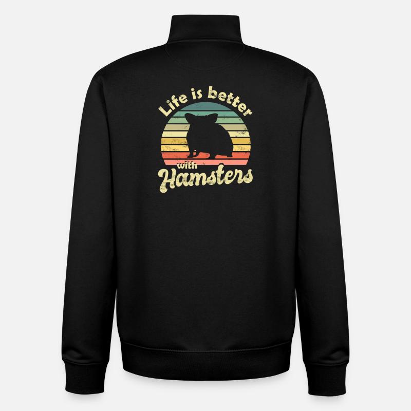Hamster - Unisex Organic Zip Sweatshirt von Stanley/Stella - Schwarz