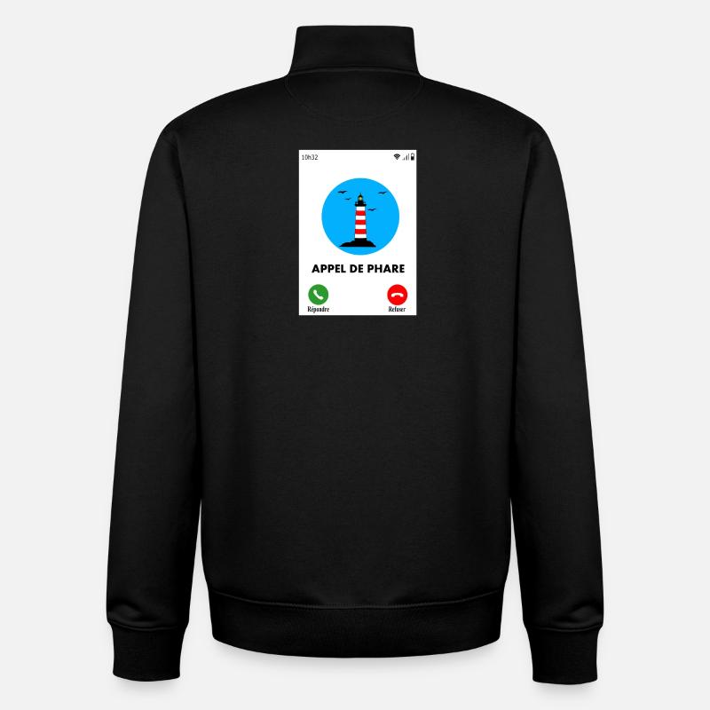 Appel de phare - Sweat zippé unisexe en coton bio Stanley/Stella - noir