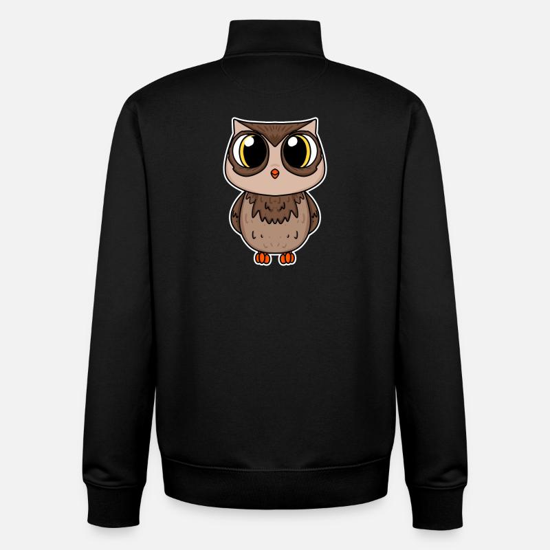 Owl - Unisex Organic Zip Sweatshirt by Stanley/Stella - black