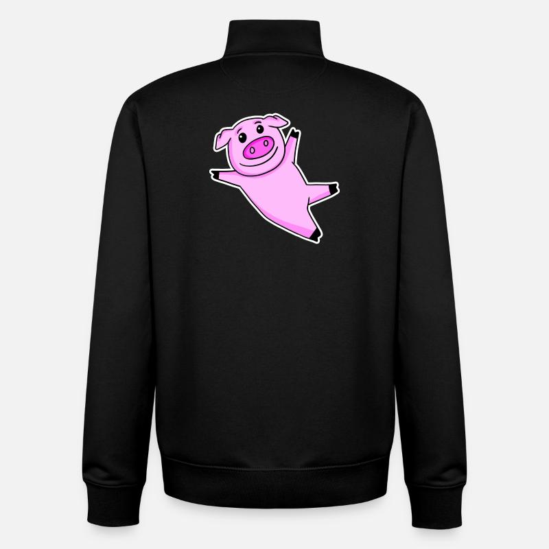Cochon mignon - Sweat zippé unisexe en coton bio Stanley/Stella - noir