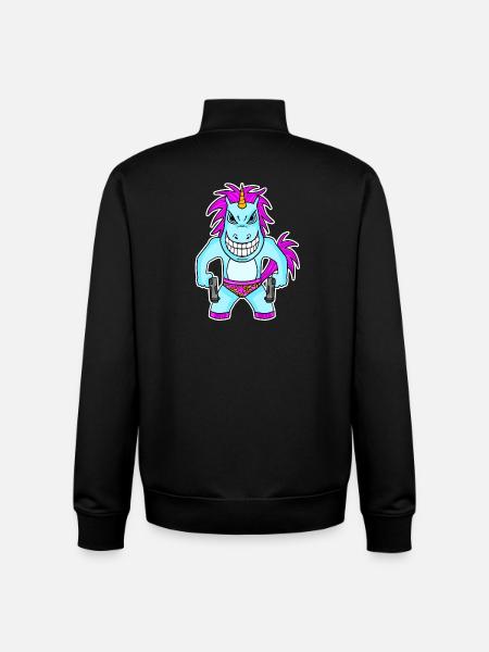 Einhorn mit Pistole - Unisex Organic Zip Sweatshirt von Stanley/Stella - Schwarz