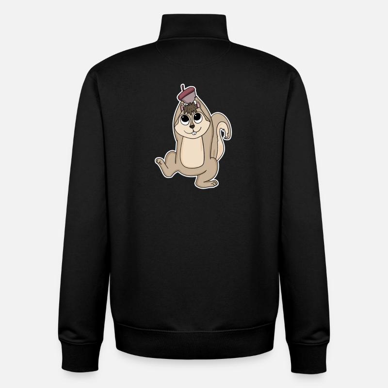 Écureuil - Sweat zippé unisexe en coton bio Stanley/Stella - noir
