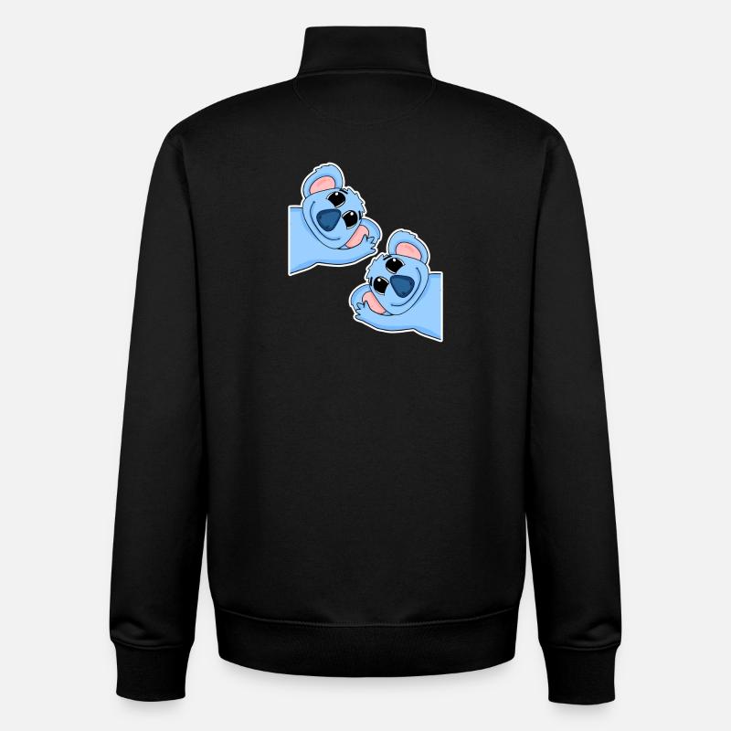 Koala Koalas - Sweat zippé unisexe en coton bio Stanley/Stella - noir
