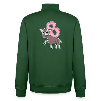 Mädchen 8 Jahre alt Okapi 8. Geburtstag Geschenk - Unisex Organic Zip Sweatshirt von Stanley/Stella - Flaschengrün - Hinten - AI Model Male 185 dark (185cm)