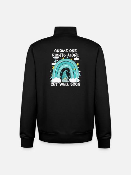 Gnome One Fights Alone Gebärmutterkrebs - Unisex Organic Zip Sweatshirt von Stanley/Stella - Schwarz