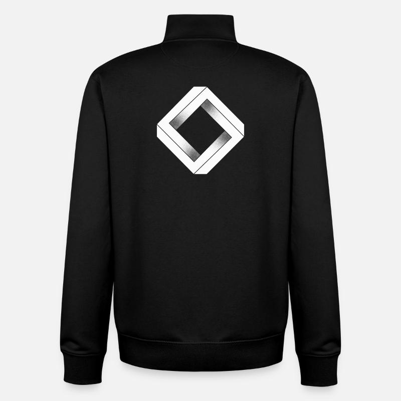 White impossible diamond - Unisex Organic Zip Sweatshirt by Stanley/Stella - black
