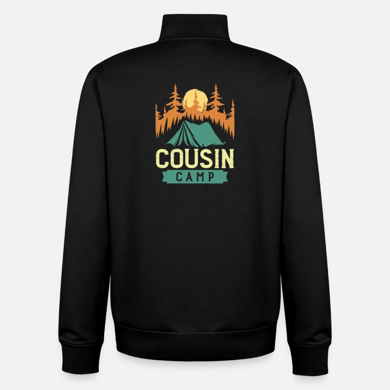 Cousin camp - Unisex Organic Zip Sweatshirt von Stanley/Stella - Schwarz
