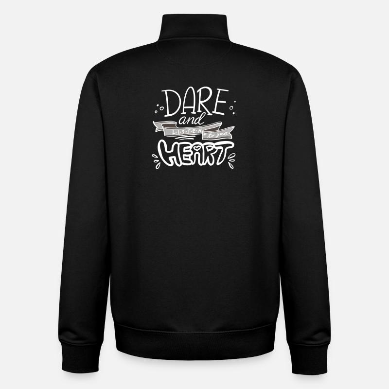 Message de motivation à la main - Sweat zippé unisexe en coton bio Stanley/Stella - noir