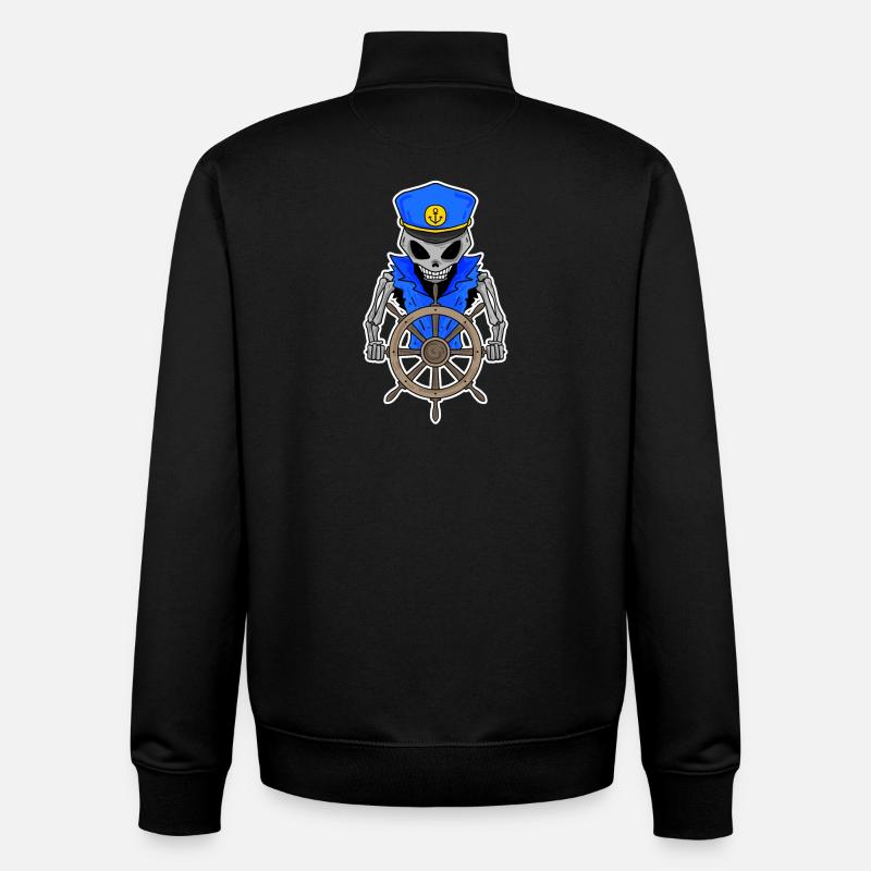 Skeleton Captain - Unisex Organic Zip Sweatshirt by Stanley/Stella - black