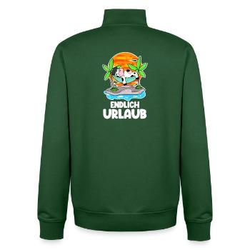 Urlaub - Unisex Organic Zip Sweatshirt von Stanley/Stella - Flaschengrün - Hinten - AI Model Male 185 dark (185cm)