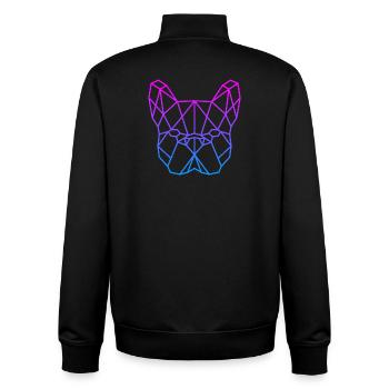Geometrischer Bulldog Neon Gradient - Unisex Organic Zip Sweatshirt von Stanley/Stella - Schwarz - Hinten - AI Model Male 185 light (185cm)
