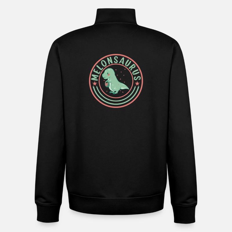 Pastèque pastèque végétarienne T Rex - Sweat zippé unisexe en coton bio Stanley/Stella - noir