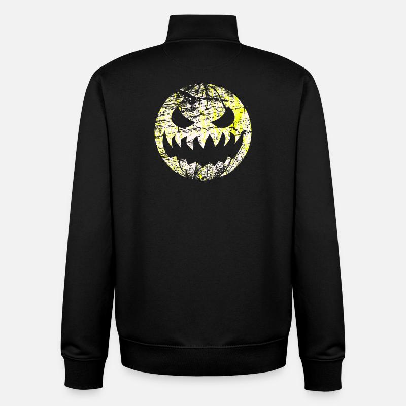 Halloween grimace monster as moon - Unisex Organic Zip Sweatshirt by Stanley/Stella - black