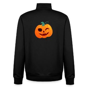 Dessin animé d’Halloween Pumpkin Winker - Sweat zippé unisexe en coton bio Stanley/Stella - noir - Dos - AI Model Male 185 light (185cm)