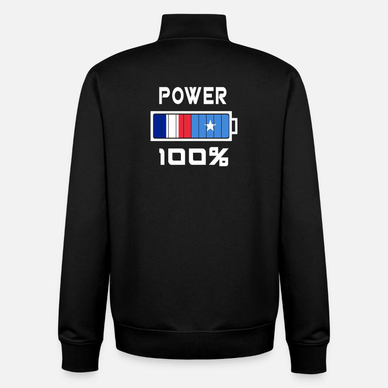 Somalia und Frankreich Power 100% - Unisex Organic Zip Sweatshirt von Stanley/Stella - Schwarz